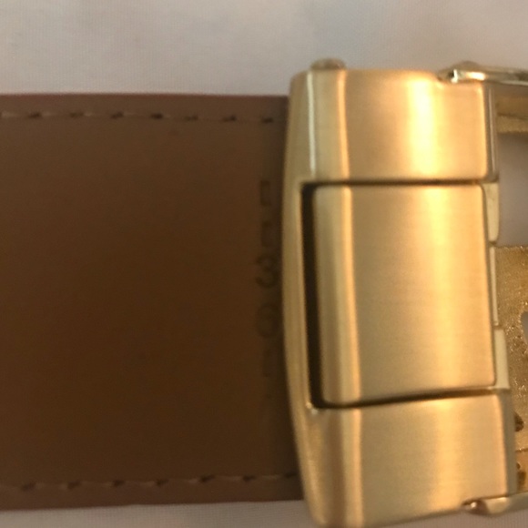 Itiezy fashionable tan belt with gold G buckle. NWOT - Picture 11 of 16